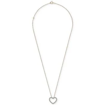 Macy's | Diamond Open Heart Pendant Necklace (1 ct. t.w.) in 14k Gold, 16" + 2" extender 4折