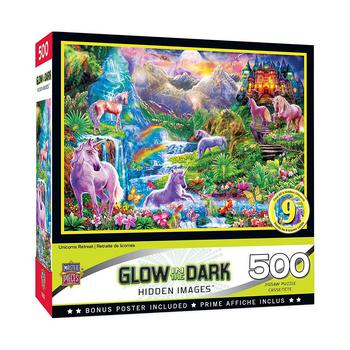 商品MasterPieces Puzzles | 500 Piece Glow in the Dark Jigsaw Puzzle For Adults, Family, Or Kids - Unicorns Retreat - 15"x21",商家Macy's,价格¥144图片