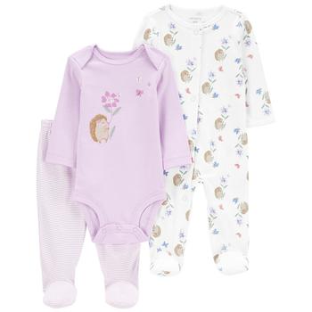 Carter's | Baby Girl Porcupine Sleep and Play, Bodysuit and Pants, 3 Piece Set商品图片,