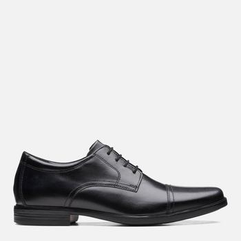 推荐Clarks Men's Howard Cap Leather Oxford Shoes - Black商品