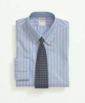 Brooks Brothers | Stretch Supima® Cotton Non-Iron Pinpoint Oxford Button-Down Collar, BB#1 Rep Stripe Dress Shirt 5.0折×额外7.5折, 额外七五折
