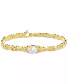 Macy's | Cultured Freshwater Pearl (9mm) Link Bracelet in 14k Gold-Plated Sterling Silver,商家Macy's,价格¥716