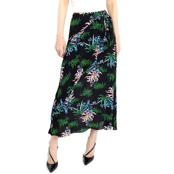 Kenzo | Black Botanical Print Wrap Skirt 1.5折起, 满$200减$10, 满减