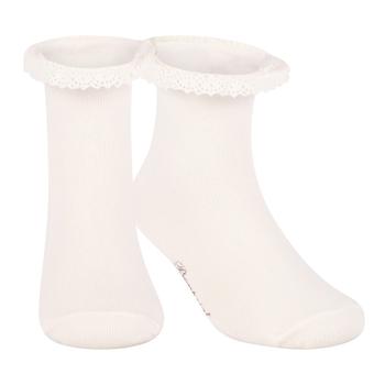 推荐Eyelet lace ruffle socks in white商品