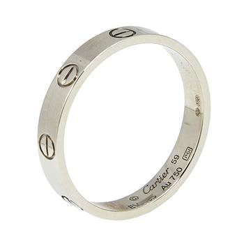 美国卡地亚戒指, [二手商品] Cartier | Cartier Love 18K White Gold Narrow Wedding Band Ring Size 59商品图片 8.7折, 满1件减$100, 满减