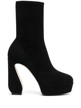 推荐SI ROSSI - Stretch Suede Heel Ankle Boots商品