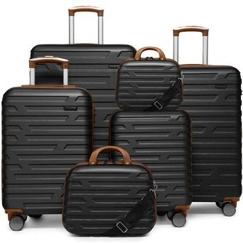 BreeBe | Luggage Sets 6 Piece Hardside Expandable Suitcases with Two Cosmetic Cases Spinner Wheels TSA Lock,商家Premium Outlets,价格¥2068