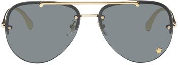 推荐Gold Medusa Glam Pilot Sunglasses商品