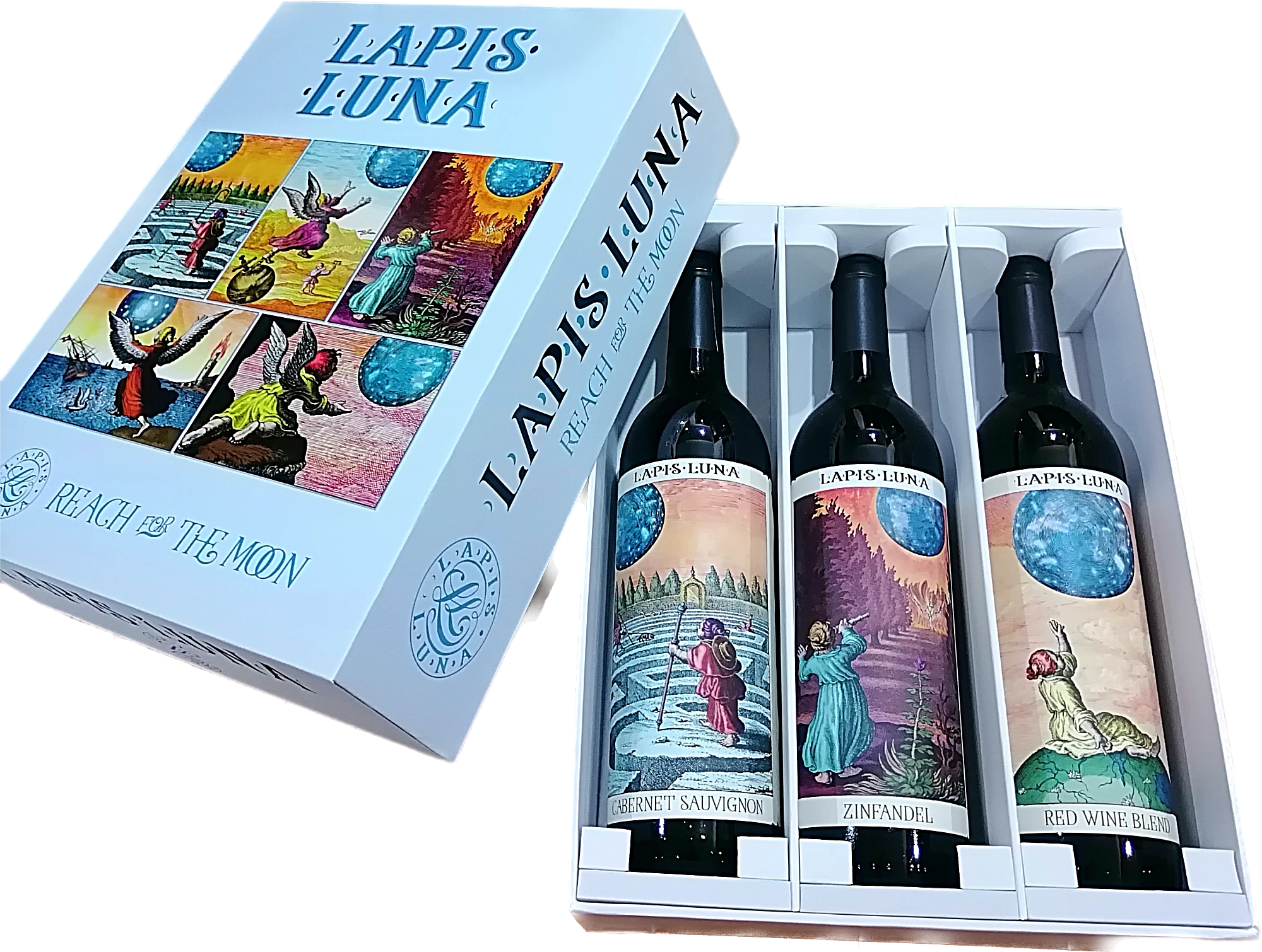 Lapis Luna | 望月酒庄礼盒3瓶套装（赤霞珠，仙粉黛，混酿） | Lapis Luna Gift Box (North Coast, CA),商家California Wine Experience,价格¥689