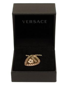 商品Versace  Toned Brass Medusa Head Triangle Coin Guitar Pick Chain Women's Necklace图片