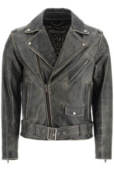 Golden Goose | DISTRESSED LEATHER BIKER JACKET商品图片,额外7折, 额外七折