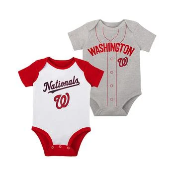 Outerstuff | Baby Boys and Girls White, Heather Gray Washington Nationals Two-Pack Little Slugger Bodysuit Set,商家Macy's,价格¥261