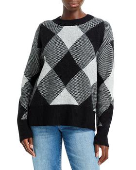 AQUA | Argyle Jacquard Cashmere Sweater - 100% Exclusive商品图片,7折