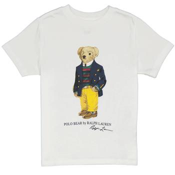 商品Polo Ralph Lauren Boys White Cotton Polo Bear T-shirt, Size 4/4T图片