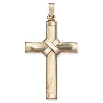 商品Macy's | Ridged Cross Pendant in 14k Gold,商家Macy's,价格¥1789图片