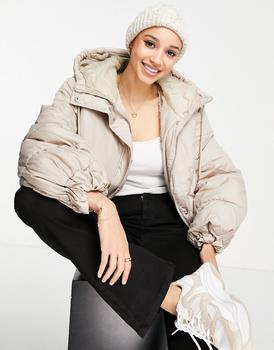 JDY hooded padded jacket in stone product img