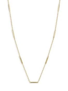 Shashi | 14K Goldplated Sterling Silver Bar Pendant Chain Necklace,商家Saks OFF 5TH,价格¥329