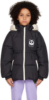 推荐Kids Black Panda Puffer Jacket商品