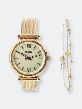 推荐Fossil Women's Carlie ES4443SET Rose-Gold Stainless-Steel Japanese Quartz Dress Watch Rose-Gold ONE SIZE商品
