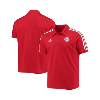 Adidas | Men's Red Bayern Munich 3 Stripes Primegreen Polo商品图片,独家减免邮费