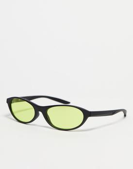 NIKE | Nike Retro sunglasses with neon green lens in black商品图片,