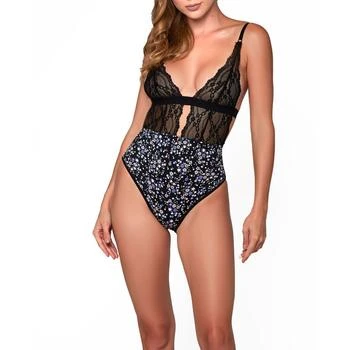 iCollection | Women's Jasmine Lace and Printed Spandex Teddy,商家Macy's,价格¥424
