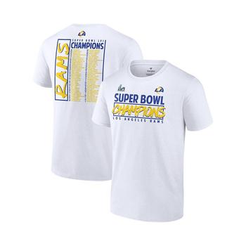 推荐Men's Branded White Los Angeles Rams Super Bowl LVI Champions Stacked Roster T-shirt商品