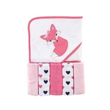 商品Luvable Friends | Baby Girls and Boys Foxy Hooded Towel with 5 Washcloths, Pack of 6,商家Macy's,价格¥109图片