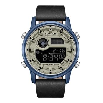 Kenneth Cole | Men's Digital Black Synthetic Leather Strap Watch, 46mm商品图片,