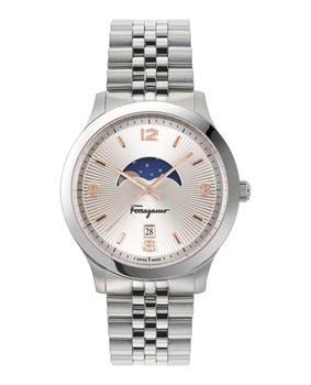 男士休闲菲拉格慕手表, Salvatore Ferragamo | Ferragamo Duo Moonphase Bracelet Watch商品图片 7.5折, 独家减免邮费