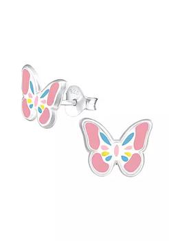商品AG Sterling Jewelry | Sterling Silver Pastel Butterfly Children's Stud Earrings,商家Belk,价格¥225图片