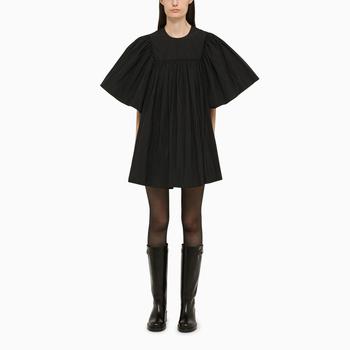 RED Valentino | Short black taffeta dress商品图片,