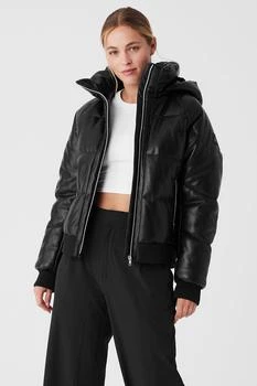 Alo | Faux Leather Boss Puffer - Black,商家Alo yoga,价格¥1528