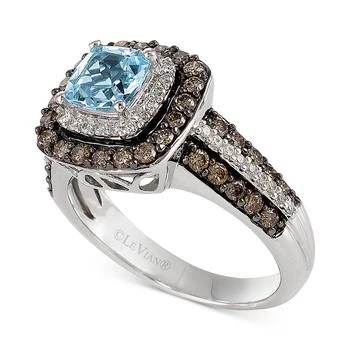 Le Vian | Aquamarine (3/4 ct. t.w.) and Chocolate Diamonds® (3/4 ct. t.w.) in 14k White Gold,商家Macy's,价格¥18969