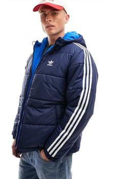 推荐adidas Originals reversible winter hooded jacket in dark blue商品
