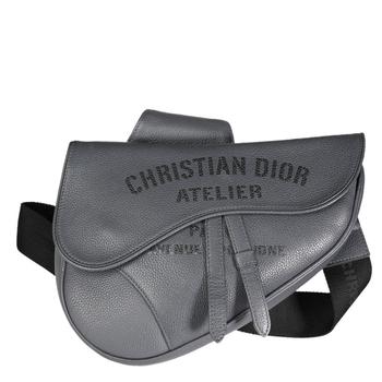 dior马鞍包, [二手商品] Dior | Dior Grey Leather Atelier (2020) Saddle Crossbody Bag商品图片 9折