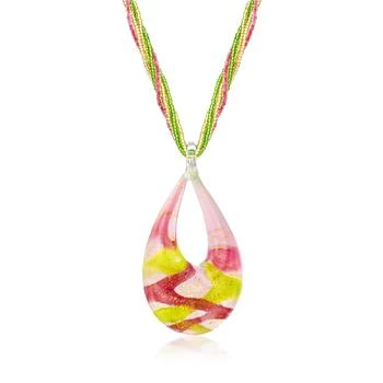 Ross-Simons | Ross-Simons Italian Multicolored Murano Glass Pendant Necklace With 18kt Gold Over Sterling 7折, 独家减免邮费