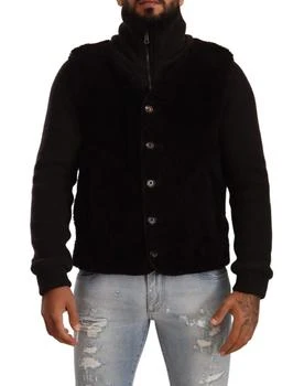 Dolce & Gabbana | Dolce & Gabbana Black Leather s Turtle Neck Coat Jacket,商家SEYMAYKA,价格¥12220