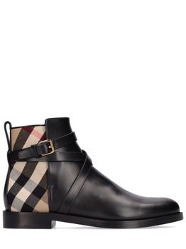 burberry鞋新款, Burberry | 20mm New Pryle Leather & Check Boots商品图片 