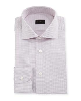 zegna 衬衫, Zegna | Micro-Box Check Cotton Dress Shirt商品图片 4.8折