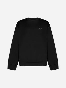 Prada | Logo-plaque cotton blend sweatshirt商品图片,