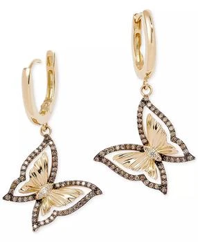 Le Vian | Chocolate Diamond & Nude Diamond Butterfly Drop Earrings (1/2 ct. t.w.) in 14k Gold,商家Macy's,价格¥20562