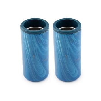 Cambridge Silversmiths | Insulated Sapphire Blue Geode Slim Can Coolers, 2 Pack,商家Macy's,价格¥231