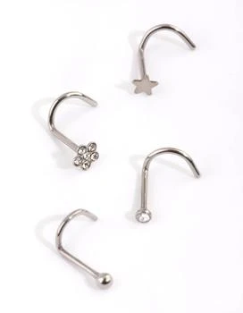 Lovisa | Titanium Star and Flower Nose Stud Pack,商家Premium Outlets,价格¥159