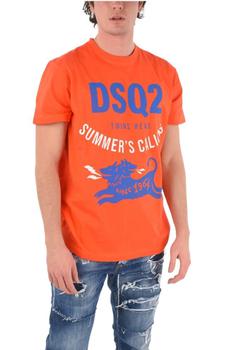 推荐Dsquared2 Mens Orange Cotton T-Shirt商品