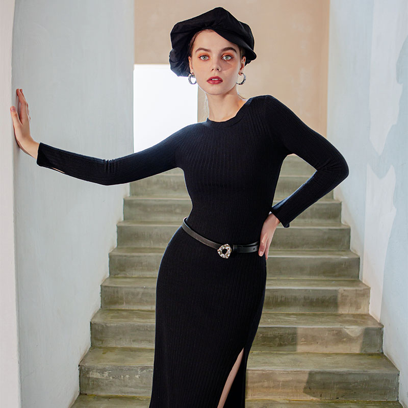 Petite Studio NYC | Estella针织连衣裙 - 黑色 | Estella Knit Dress - Black商品图片,包邮包税