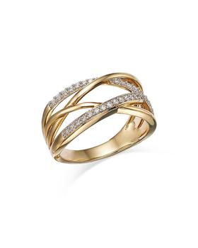 商品Diamond Crossover Ring in 14K Yellow Gold, 0.25 ct. t.w. - 100% Exclusive,商家Bloomingdale's,价格¥16096图片