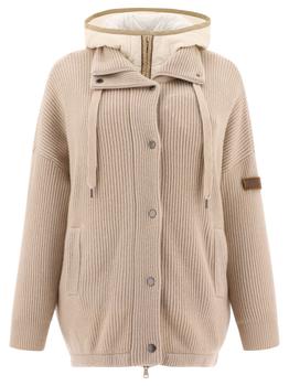 美国Brunello Cucinelli, Brunello Cucinelli | Down jacket in ribbed tricot商品图片 7.1折