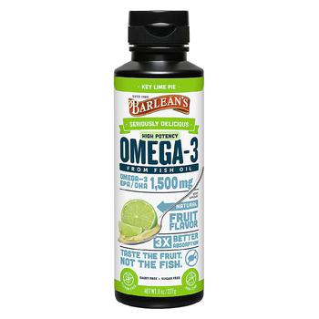 商品Barlean's Organic Oils | 高效液体鱼油Omega3饮品，成人鱼油DHA 青柠味,商家Walgreens,价格¥194图片