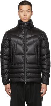 春装moncler羽绒服, Moncler | Black Down Canmore Jacket商品图片 